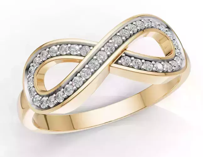 AV 710 Infinity of Love Diamond Ring for Women 3D print model