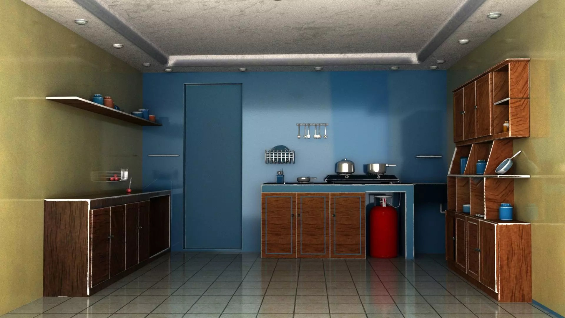 stylish indian kitchen 3D model_0