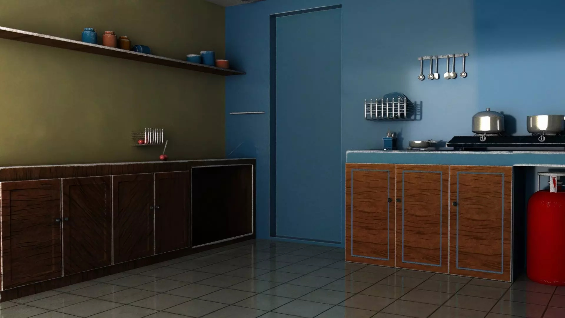 stylish indian kitchen 3D model_2