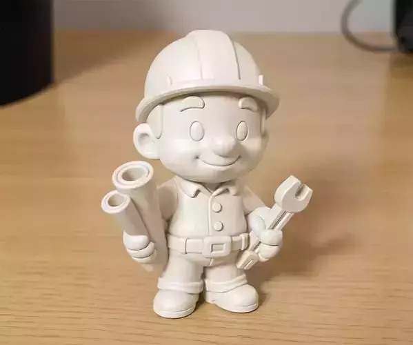 Cartoon Construction Worker 3D Printable