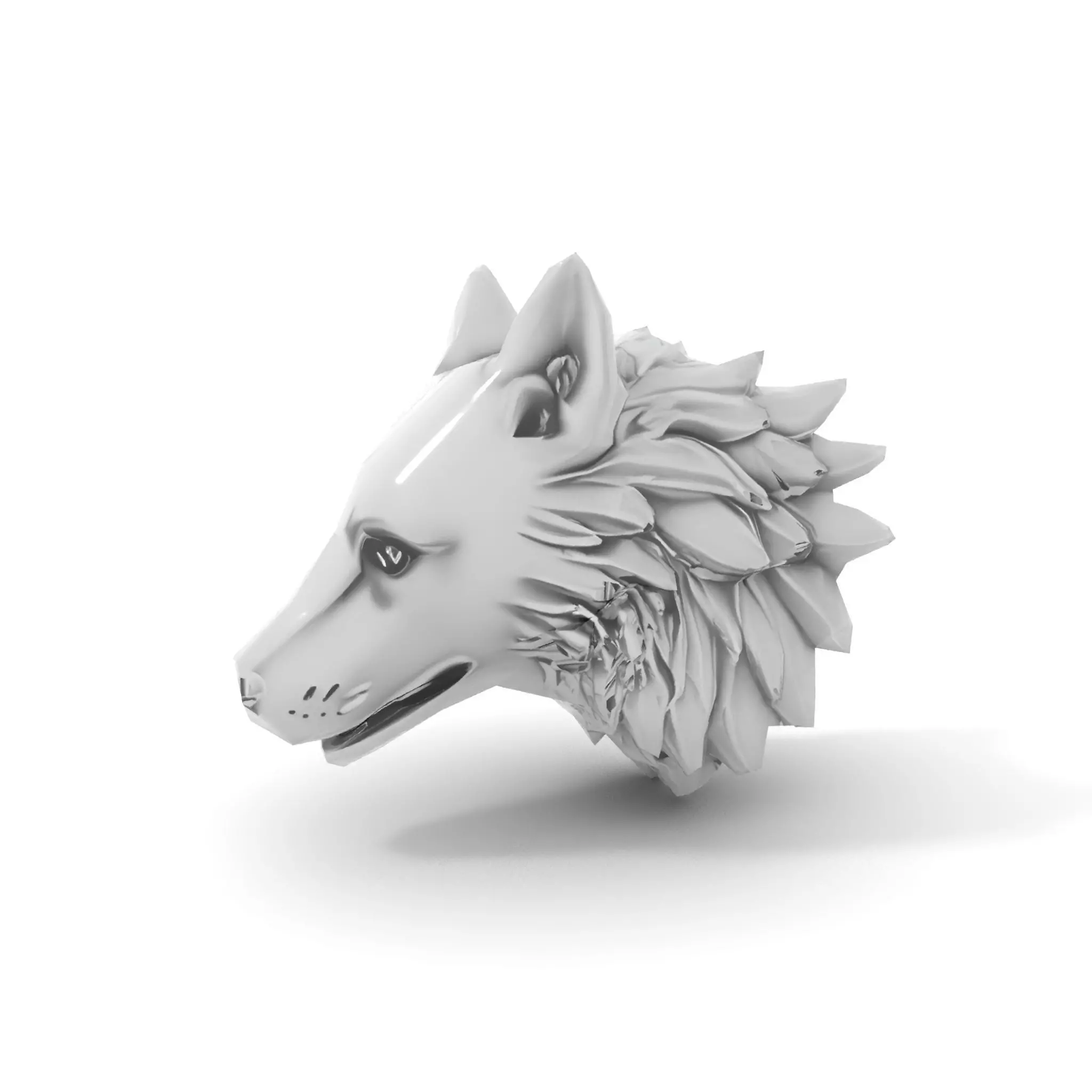 Silver Wolf Sculpture model pack Low-poly 3D model_27