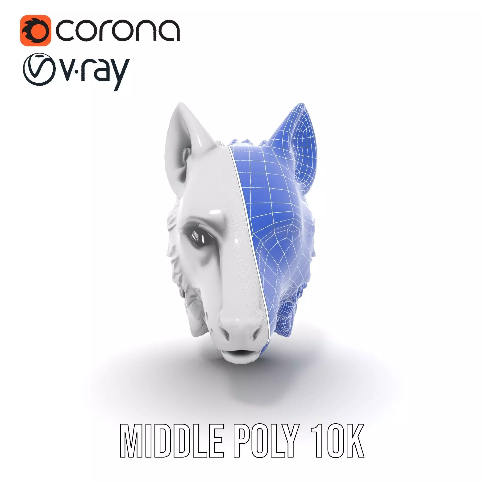 Silver Wolf Sculpture model pack Low-poly 3D model_16