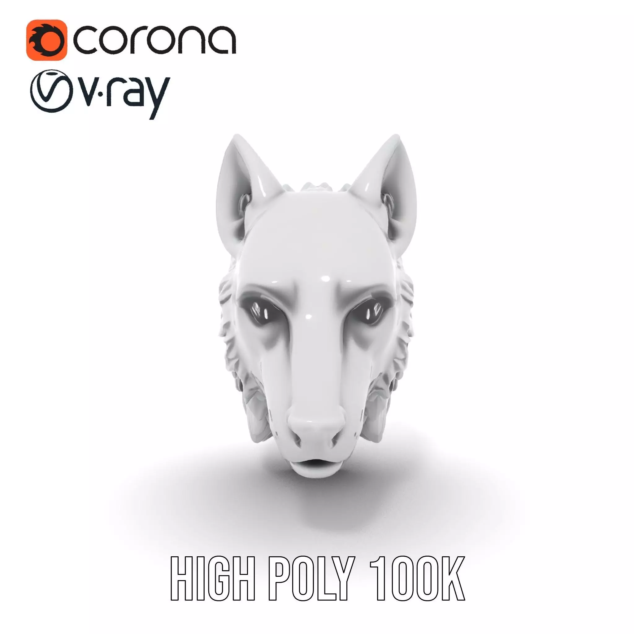 Silver Wolf Sculpture model pack Low-poly 3D model_21