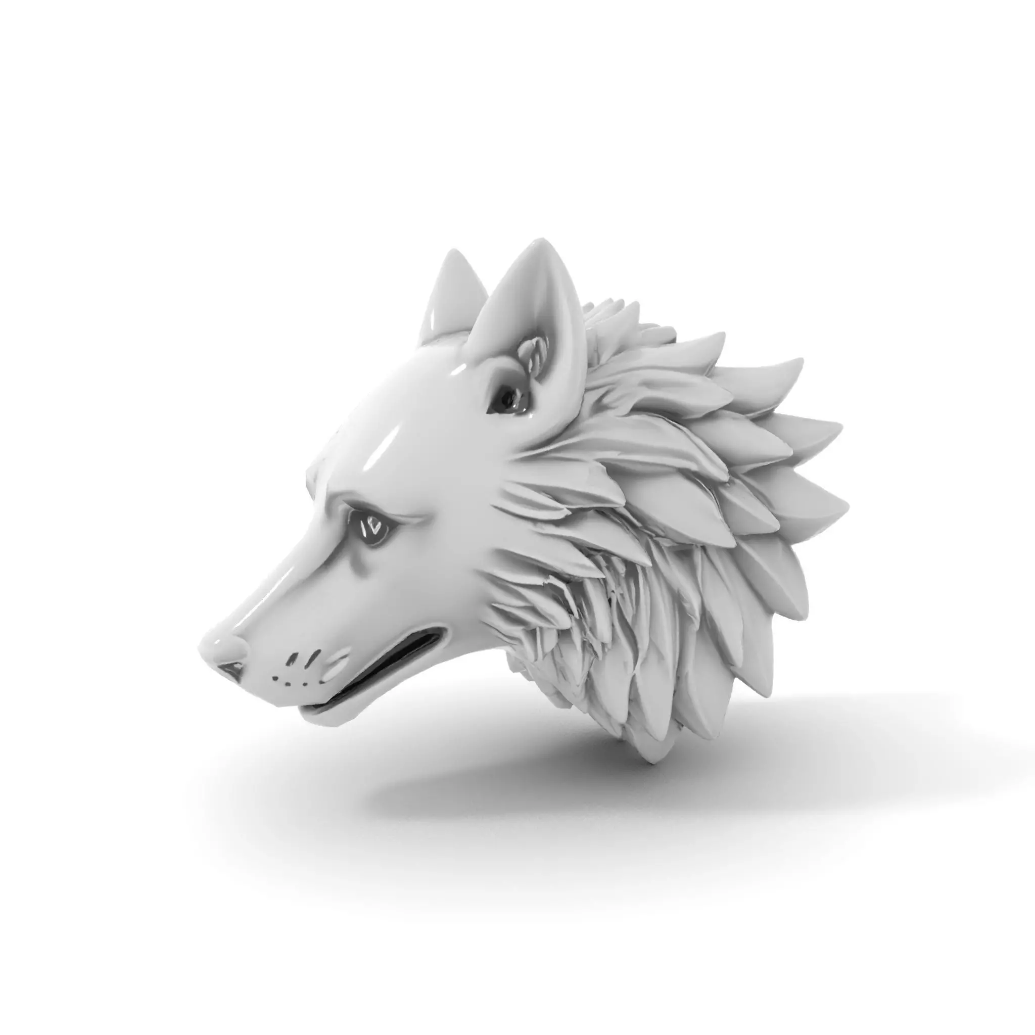Silver Wolf Sculpture model pack Low-poly 3D model_6