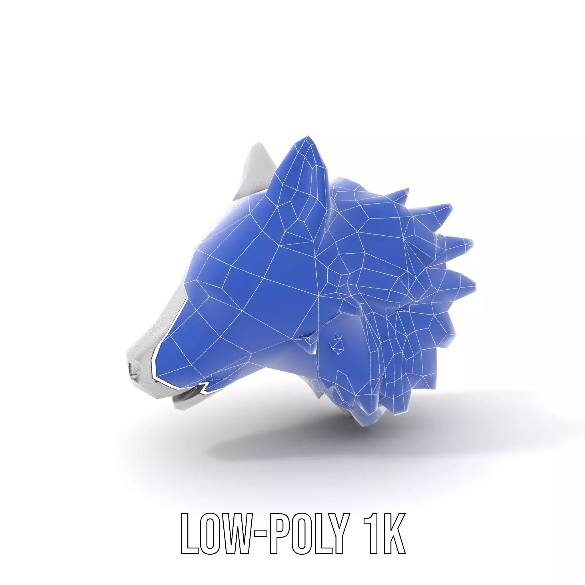 Silver Wolf Sculpture model pack Low-poly 3D model_11