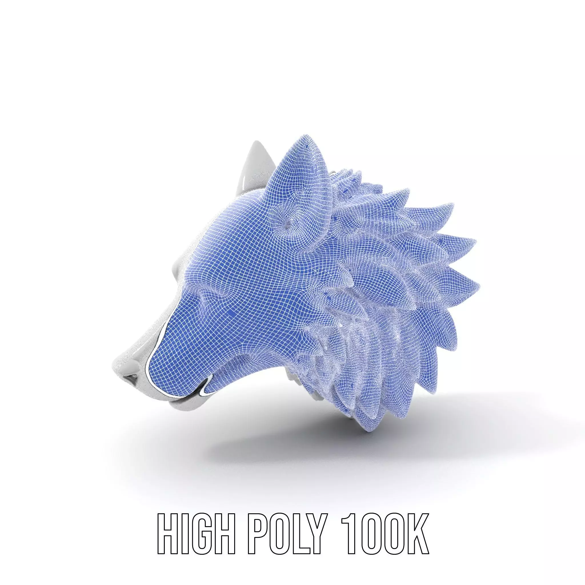 Silver Wolf Sculpture model pack Low-poly 3D model_4