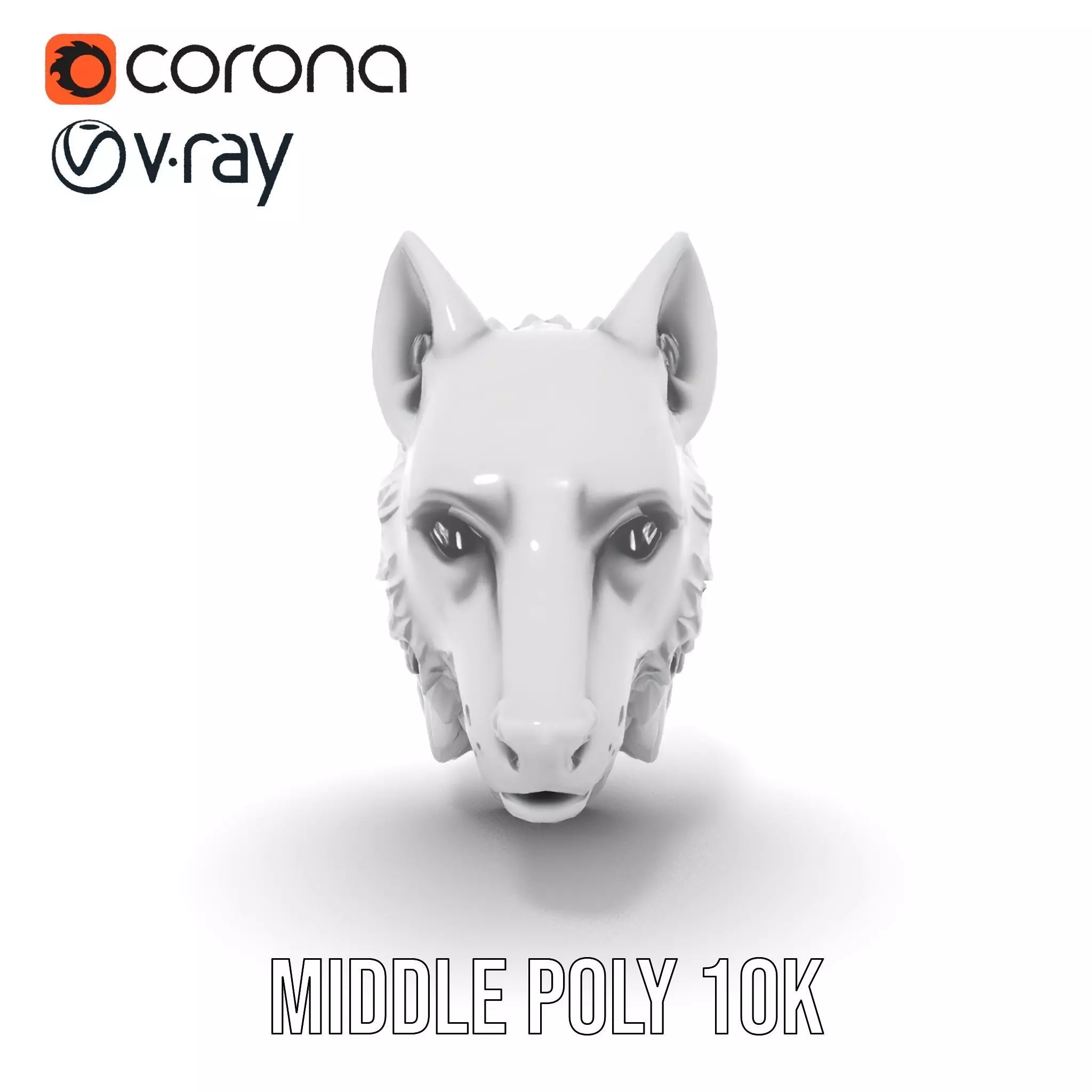Silver Wolf Sculpture model pack Low-poly 3D model_24