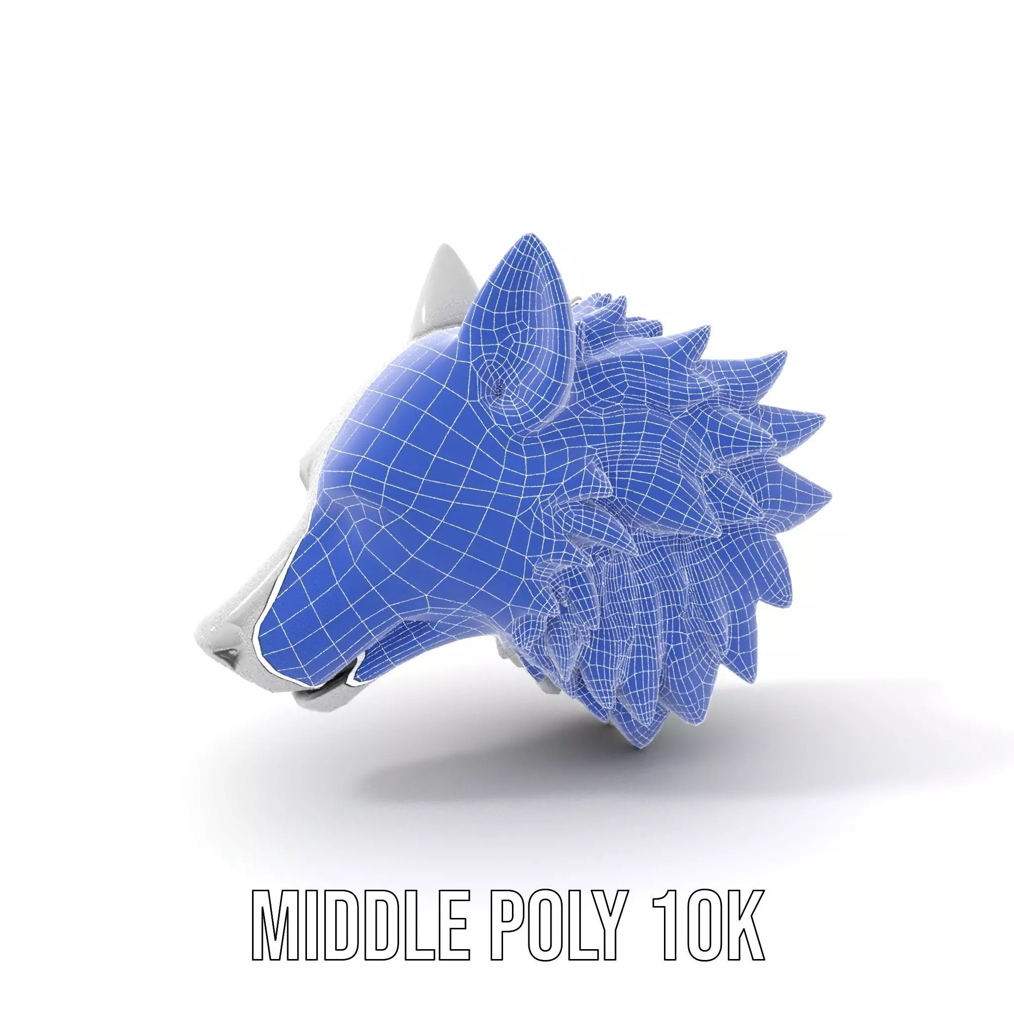 Silver Wolf Sculpture model pack Low-poly 3D model_22