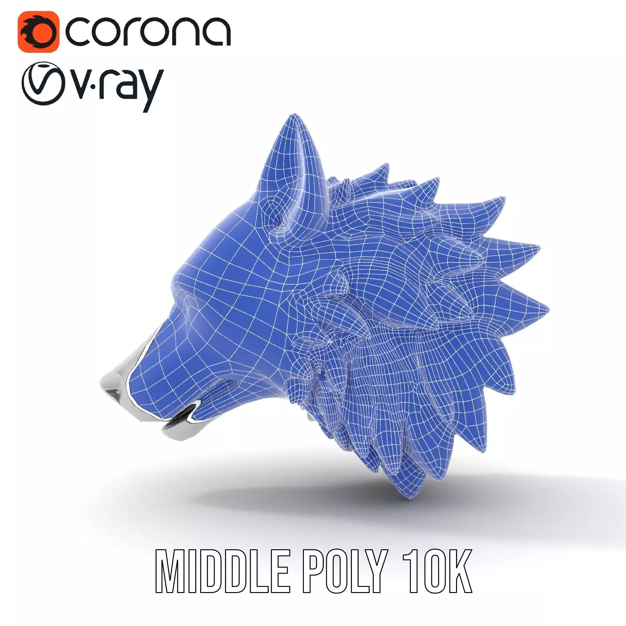 Silver Wolf Sculpture model pack Low-poly 3D model_13