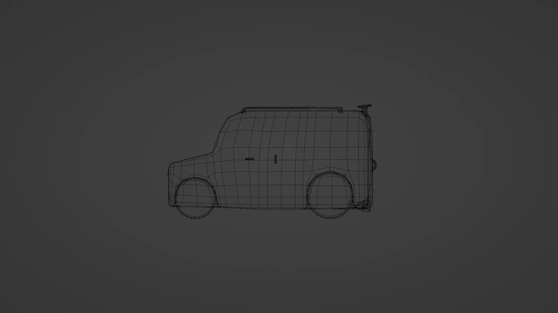 Green Cartoon Car Low-poly 3D model_6
