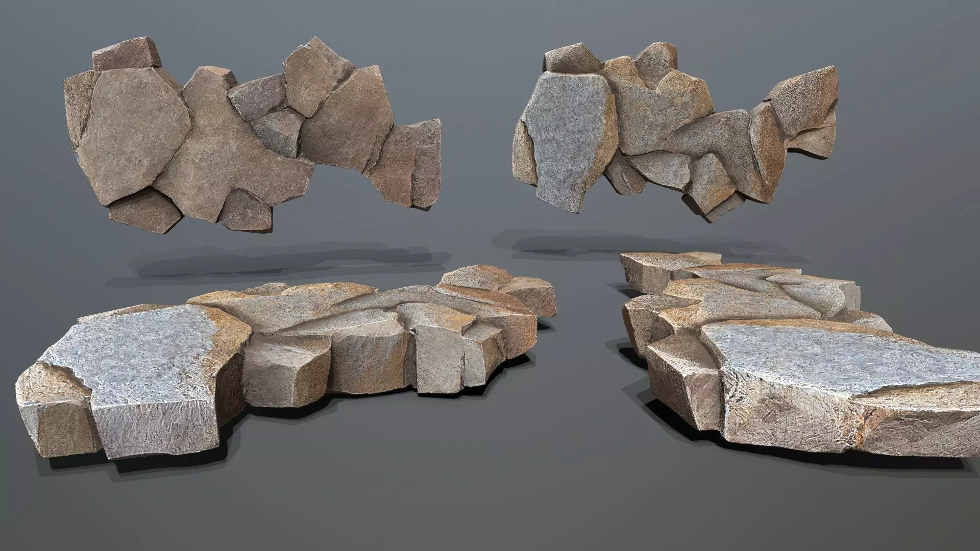desert rocks  Low-poly 3D model_15