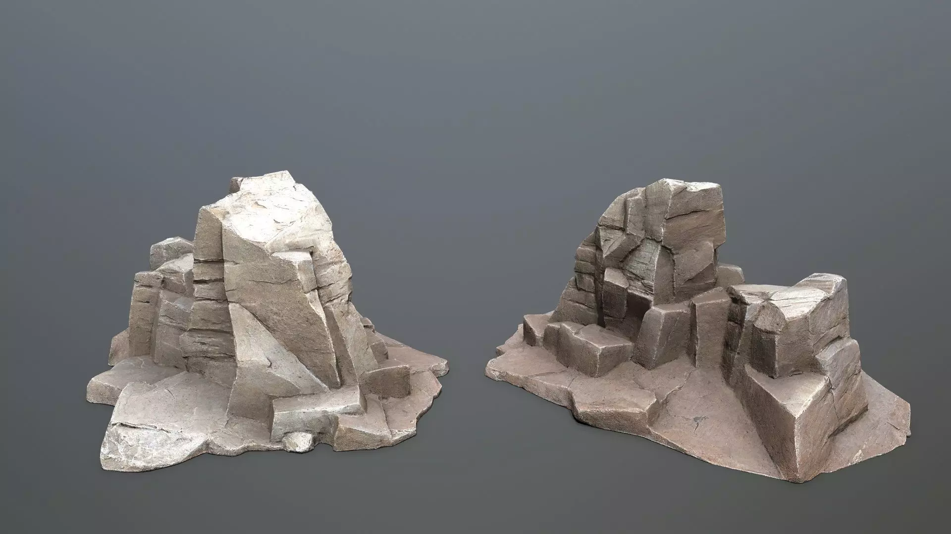 desert rocks  Low-poly 3D model_6