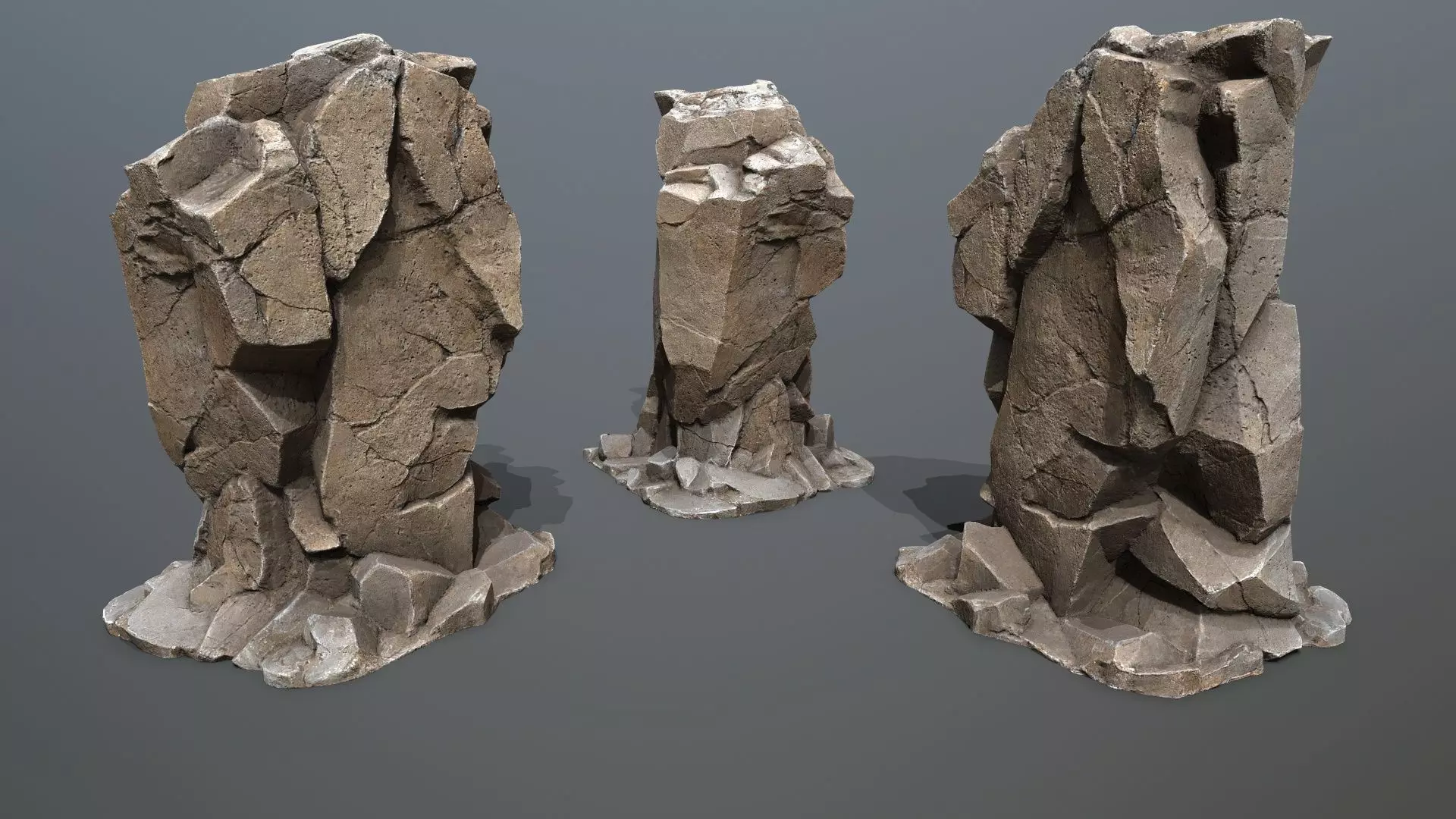 desert rocks  Low-poly 3D model_4