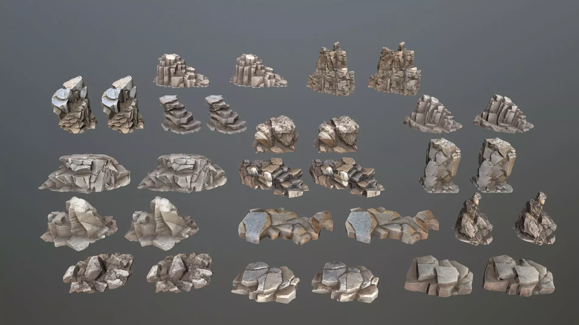 desert rocks  Low-poly 3D model_32