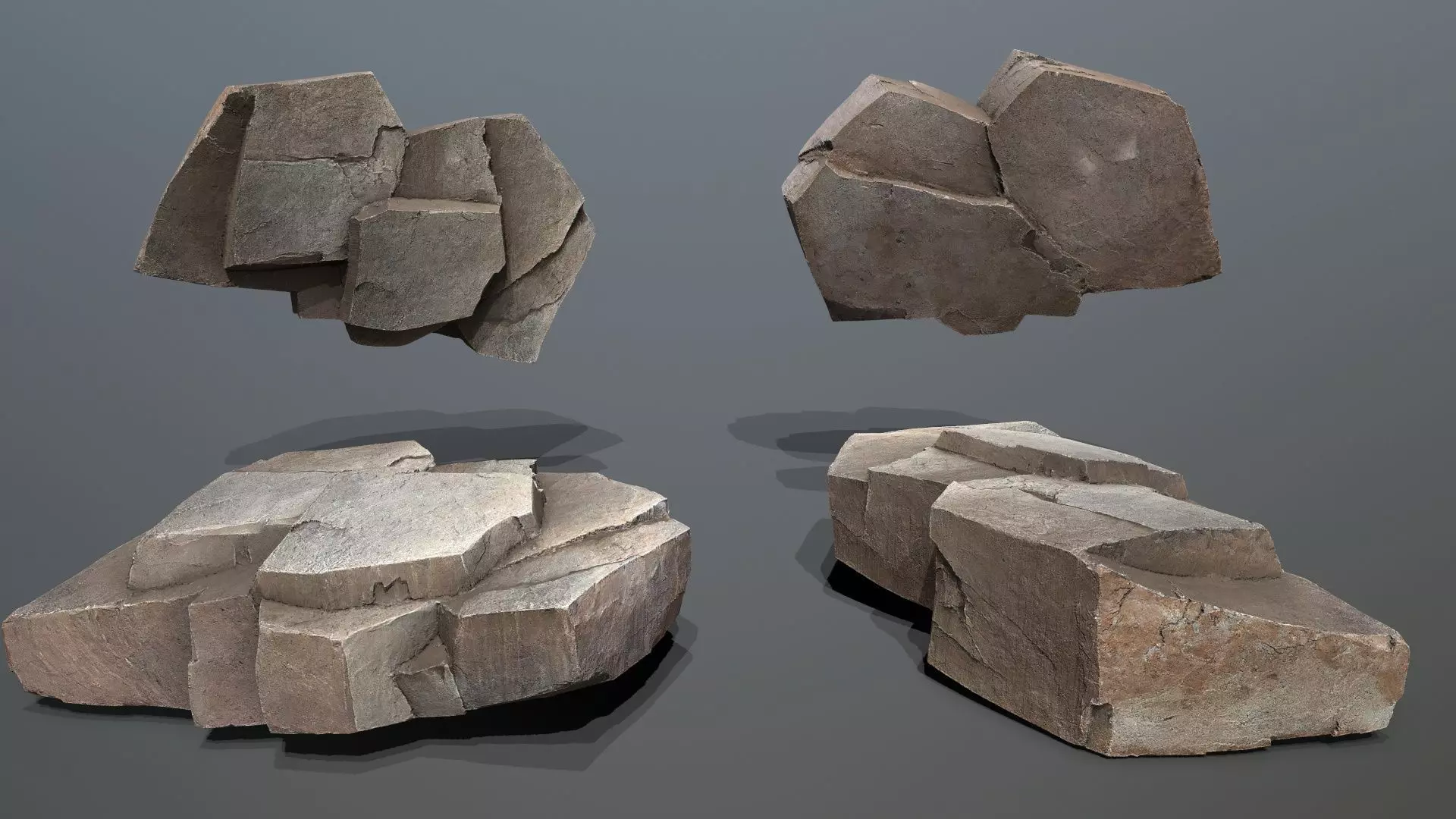 desert rocks  Low-poly 3D model_12