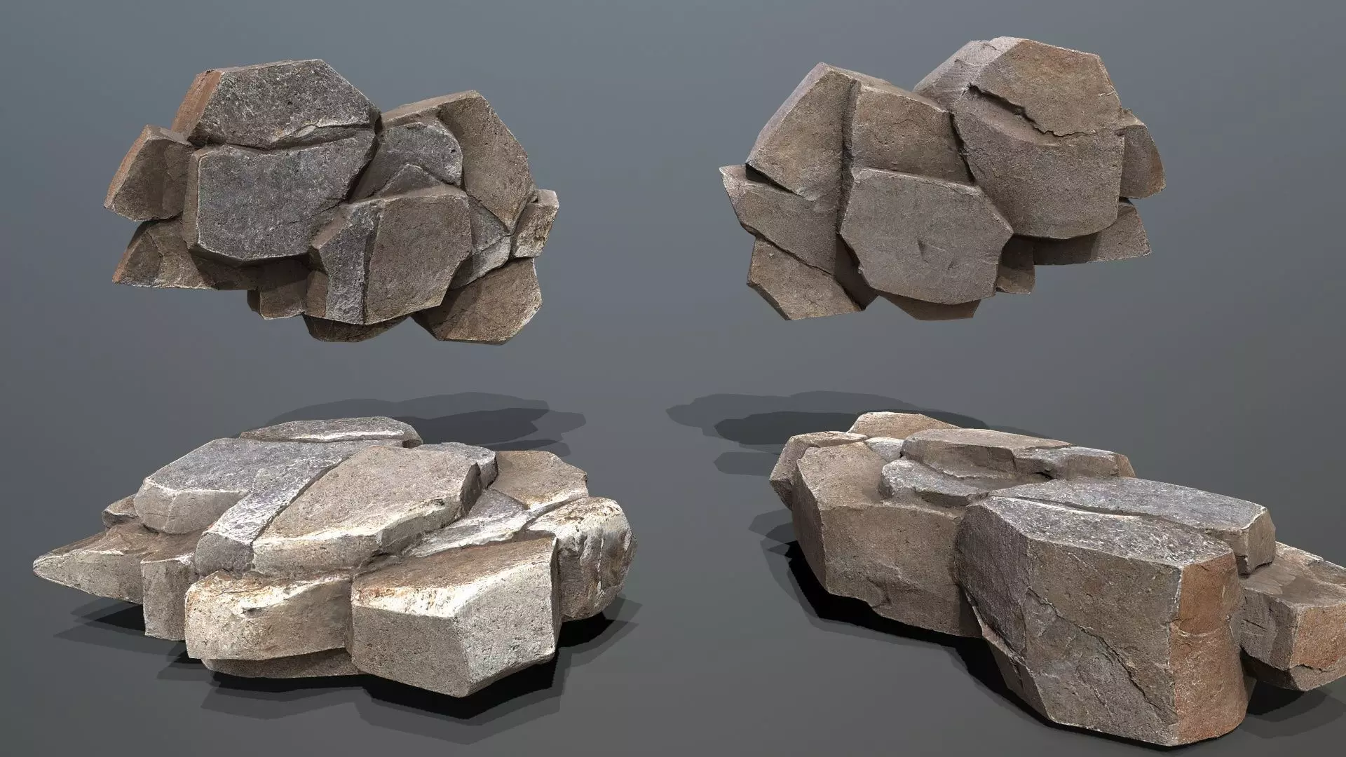 desert rocks  Low-poly 3D model_11