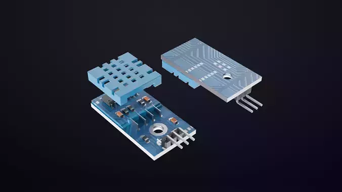 DHT11 Temperature and Humidity Sensor Module 3D model