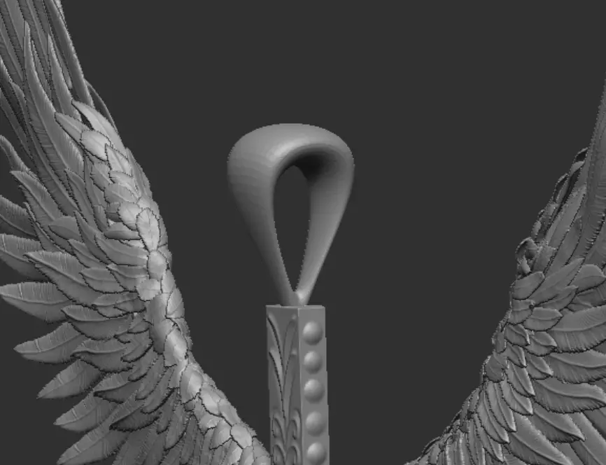 Jesus cross with wings pendant 3d printable  3D model_13