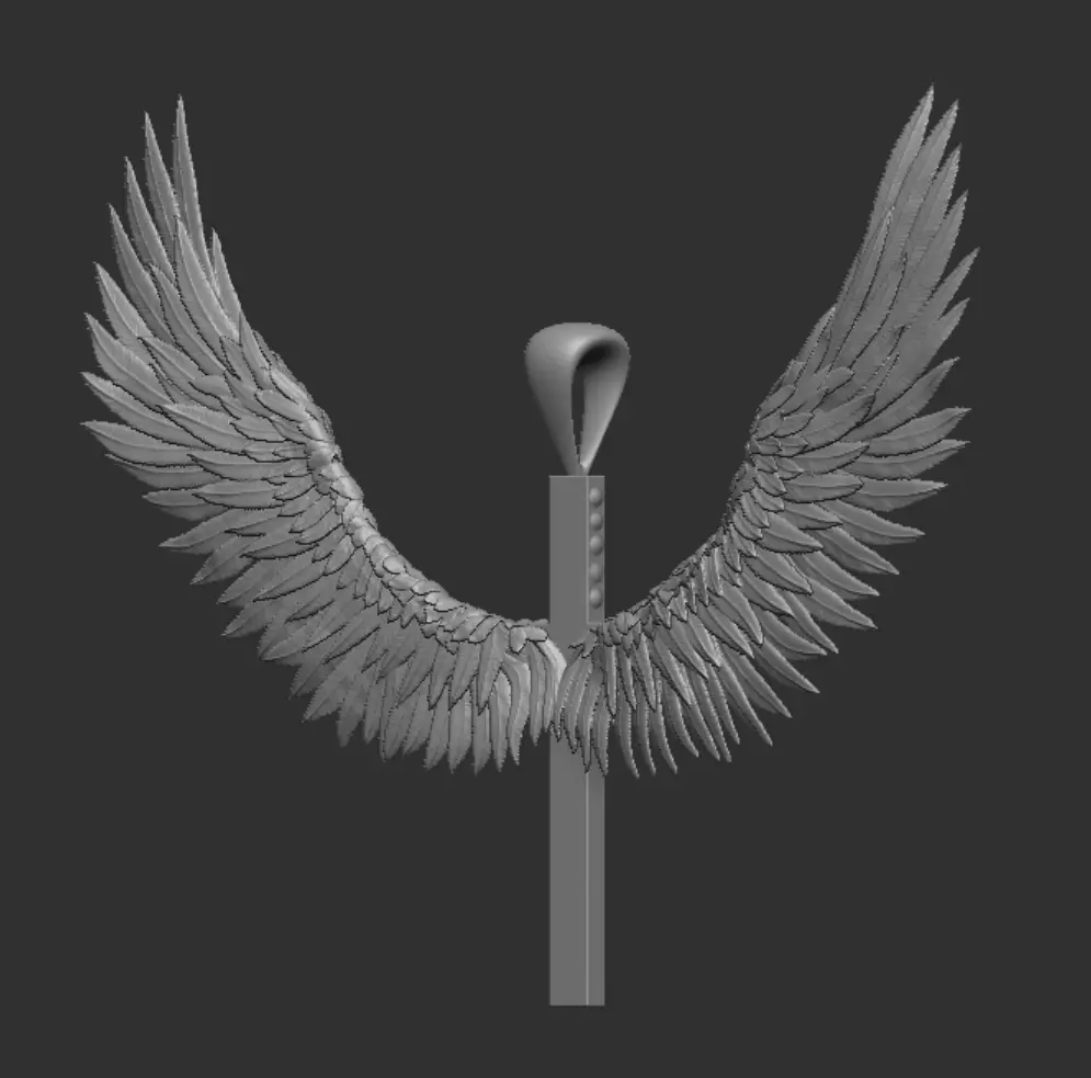 Jesus cross with wings pendant 3d printable  3D model_5