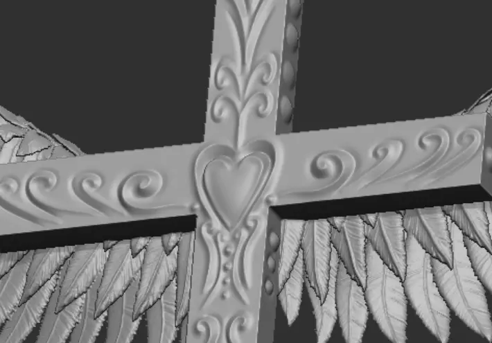 Jesus cross with wings pendant 3d printable  3D model_17
