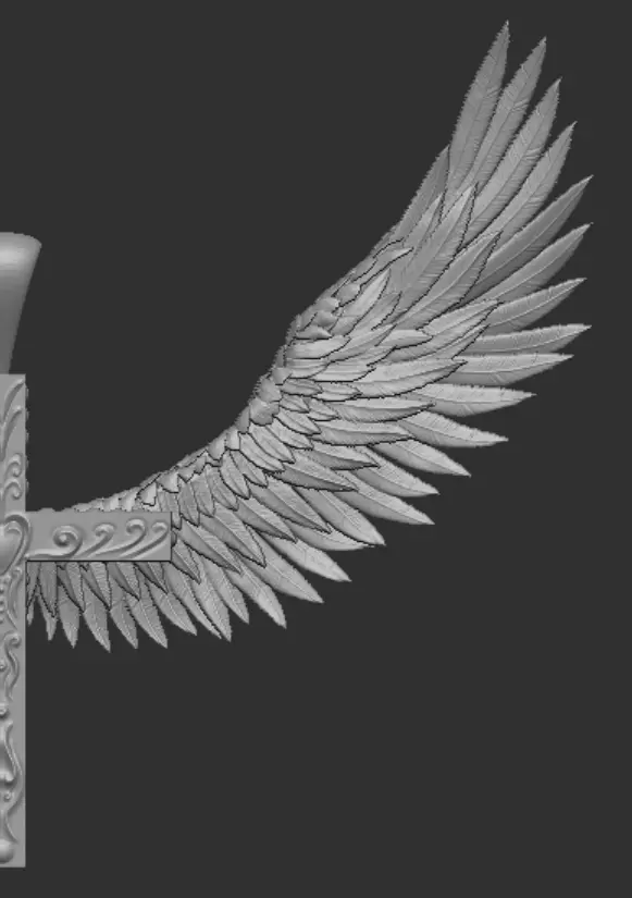 Jesus cross with wings pendant 3d printable  3D model_15