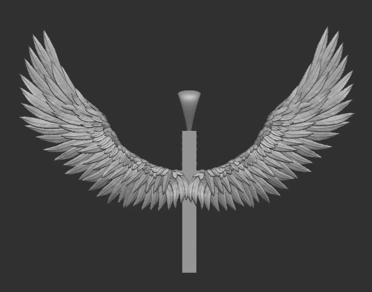 Jesus cross with wings pendant 3d printable  3D model_4