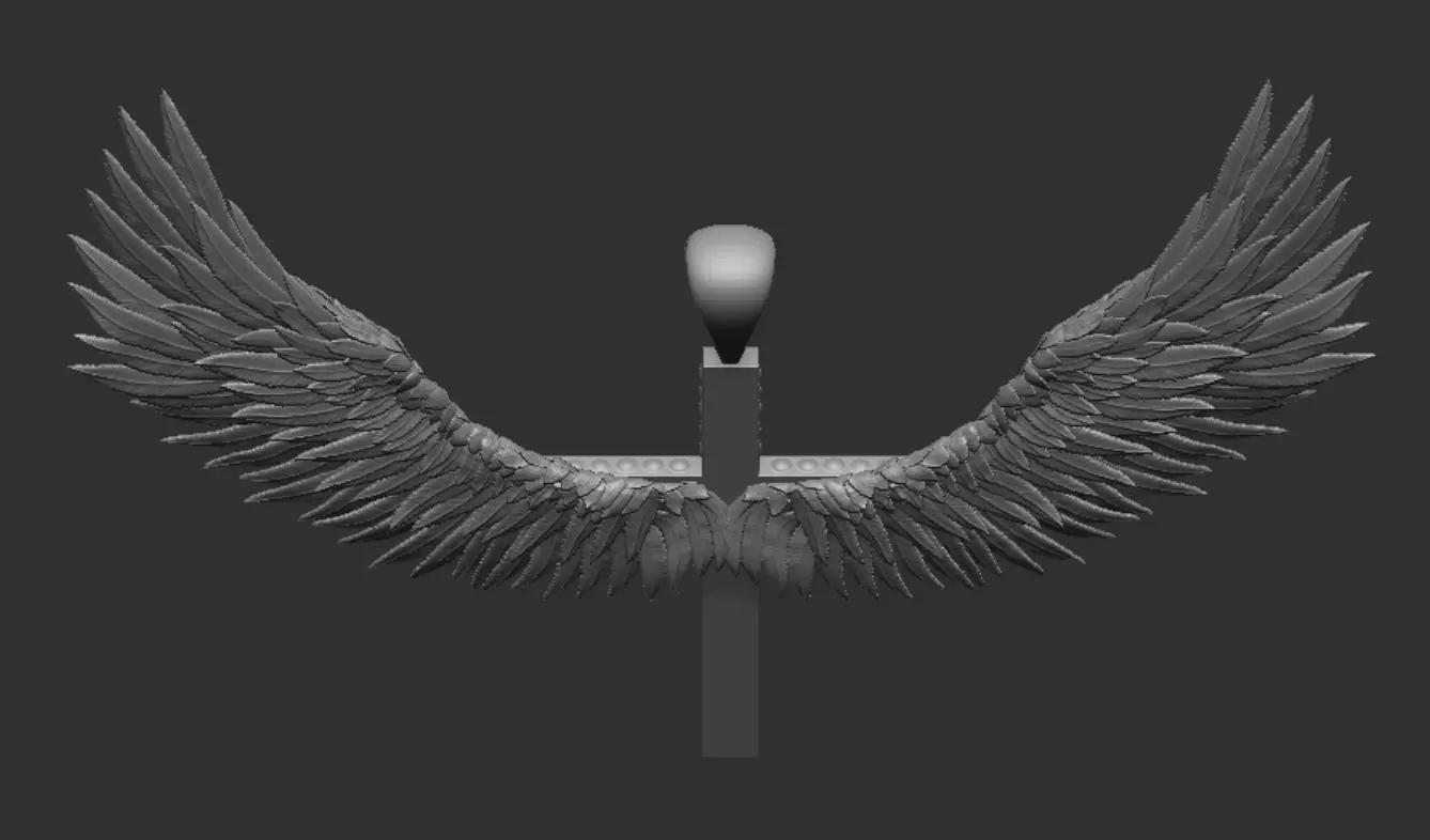 Jesus cross with wings pendant 3d printable  3D model_16