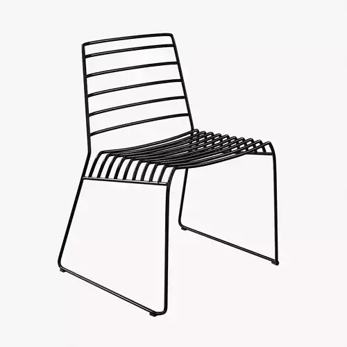 B-line park metal stackable chair 3D model
