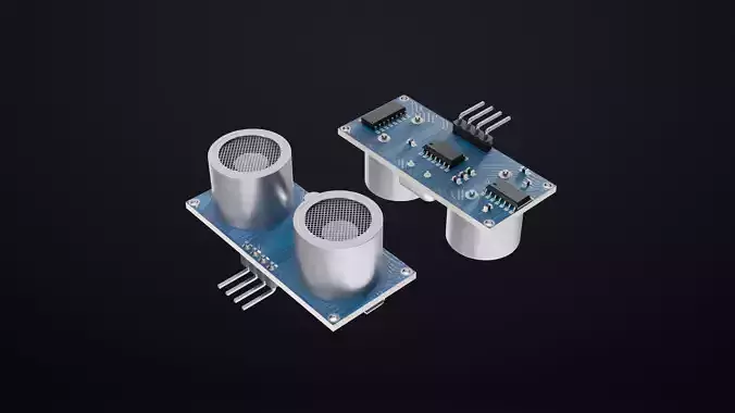 Ultrasonic Sensor HC-SR04 3D Model for Arduino IoT Projects