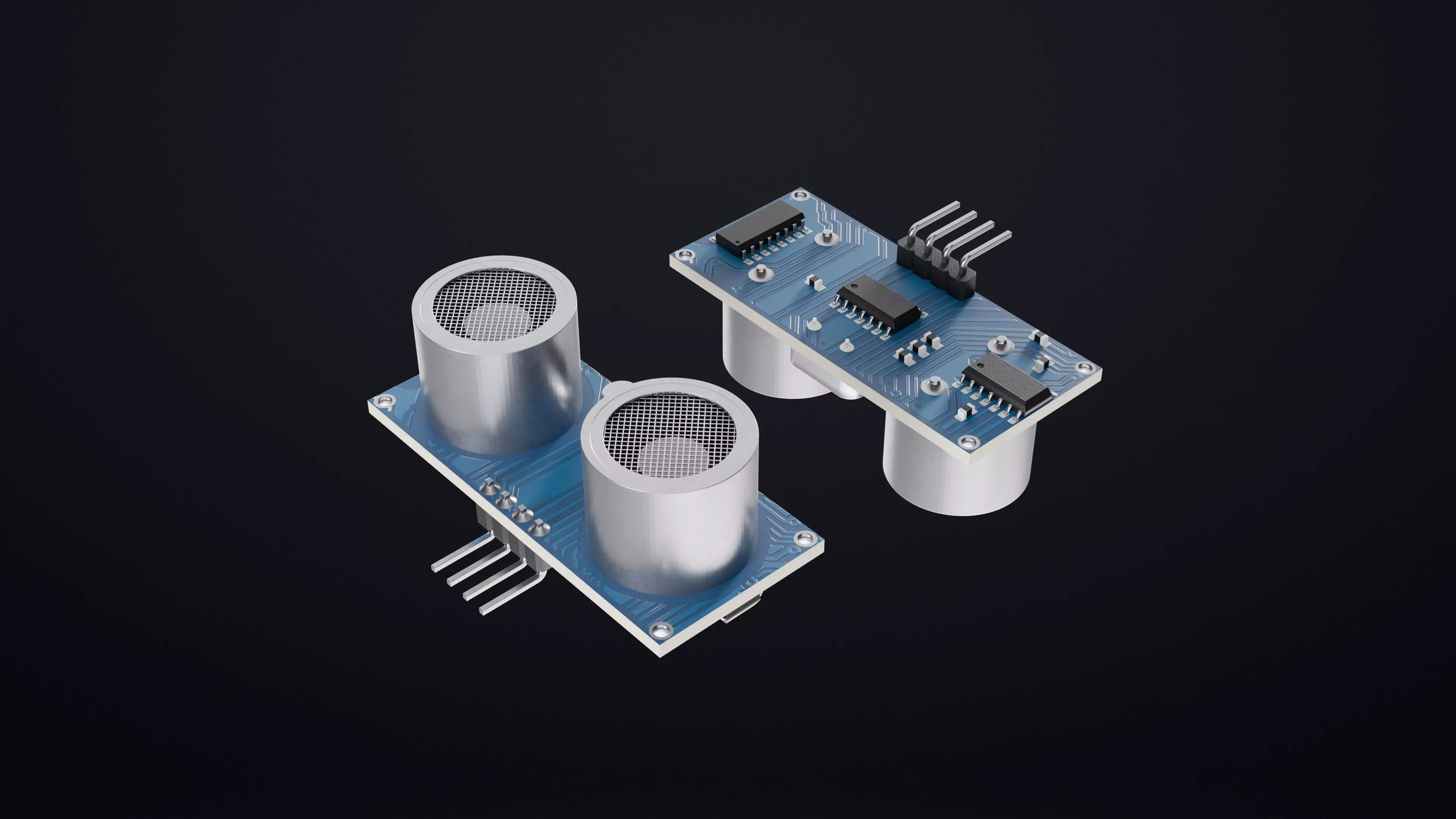 Ultrasonic Sensor HC-SR04 3D Model for Arduino IoT Projects 3D model