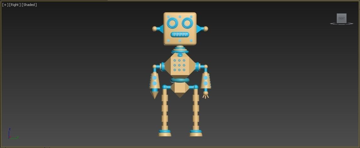 Basic Robot Low-poly 3D model_1