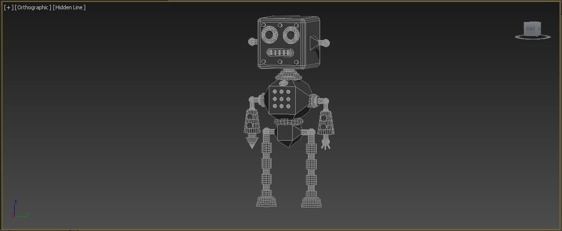 Basic Robot Low-poly 3D model_2