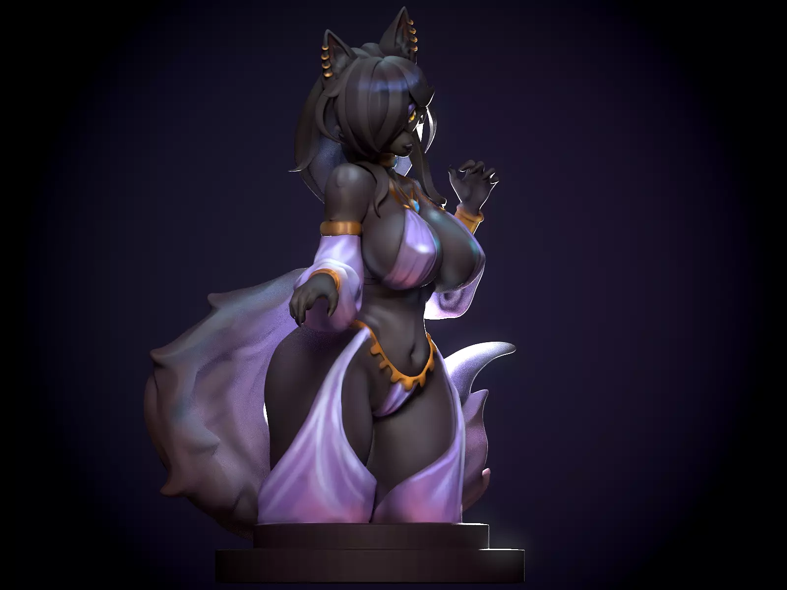 Furry wolf 3D print model_3
