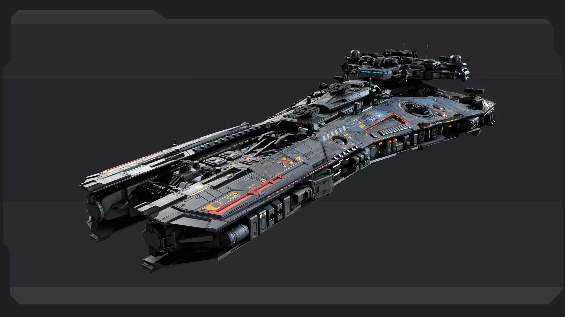 SF Spacecraft Corvette Low-poly 3D model_5