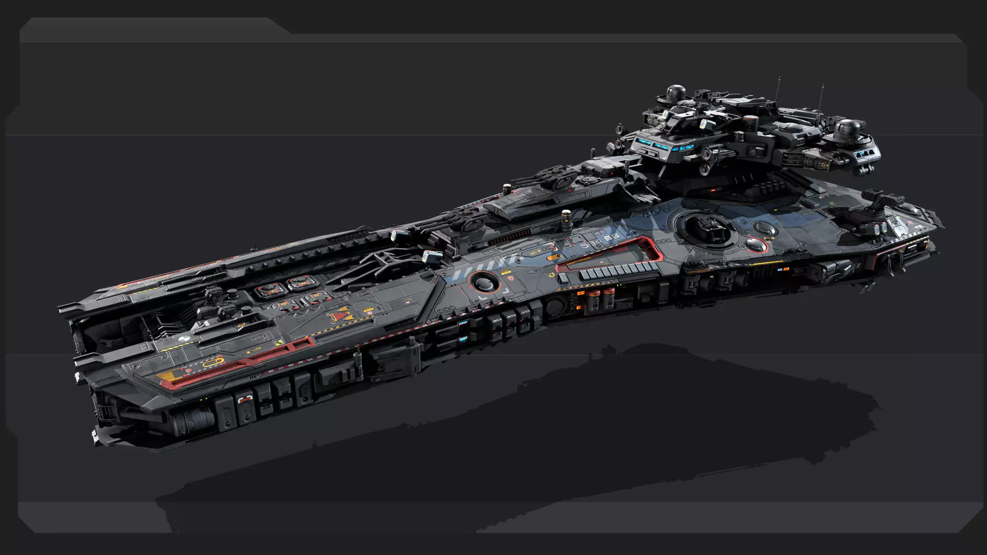 SF Spacecraft Corvette Low-poly 3D model_2