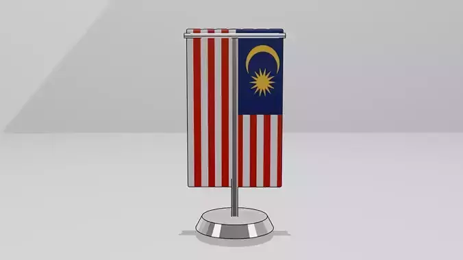 Tabletop Flag stand Malaysia 3D