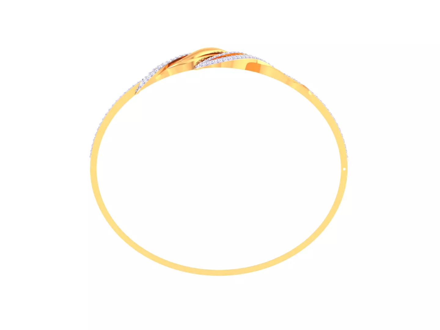 3D Printable Jewelry design of Bangle with diamonds 3D print model_2