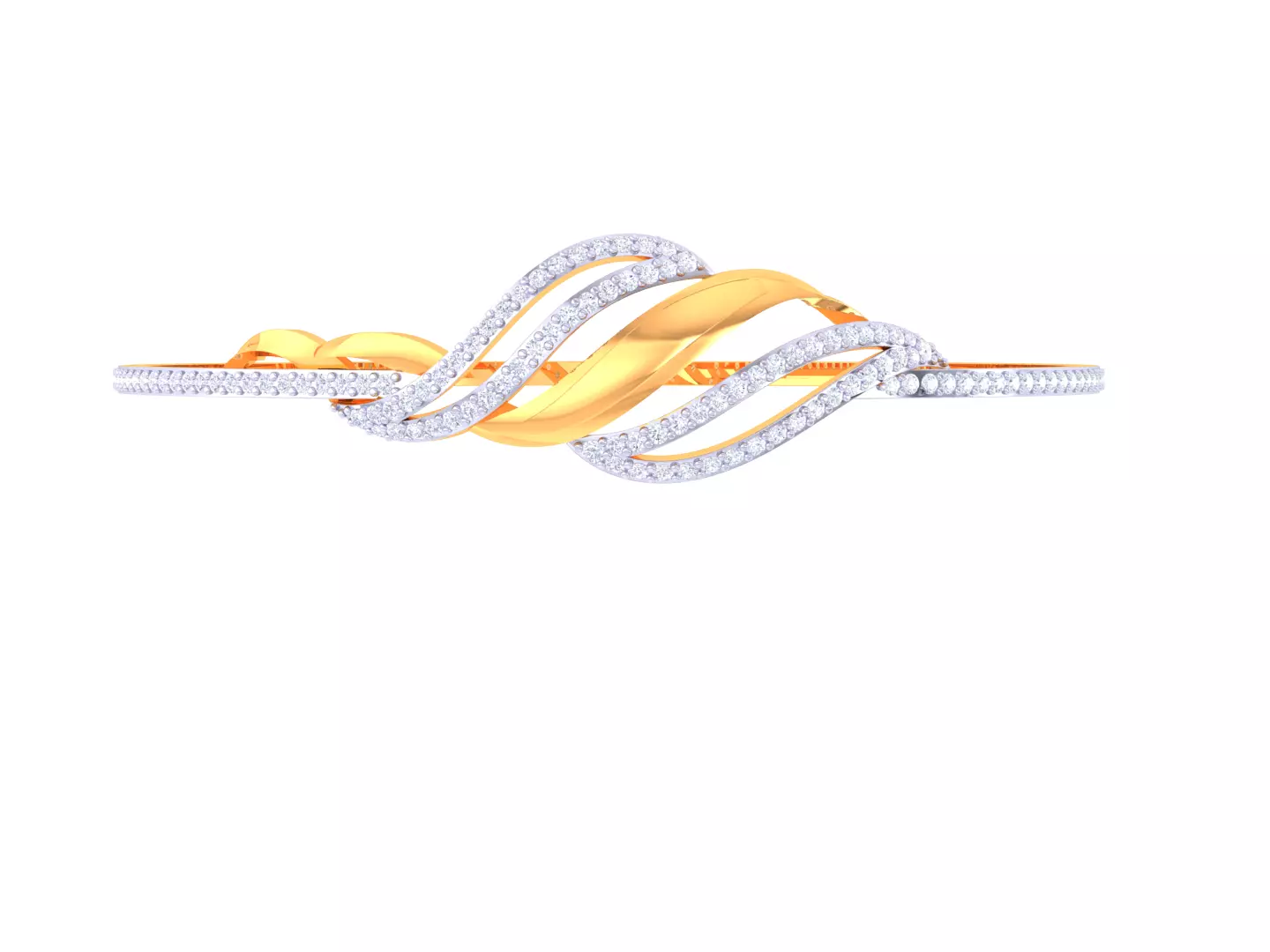 3D Printable Jewelry design of Bangle with diamonds 3D print model_1
