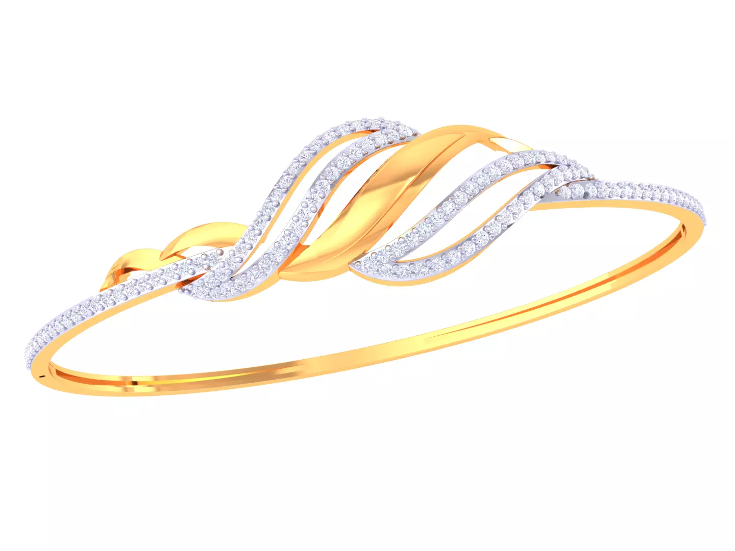3D Printable Jewelry design of Bangle with diamonds 3D print model_0