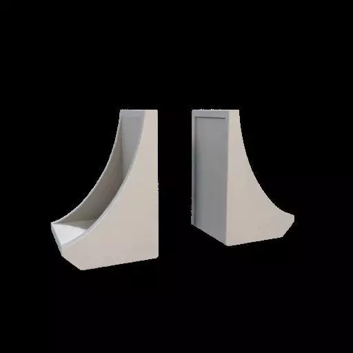 Modern Curved Bookends 3D model_18