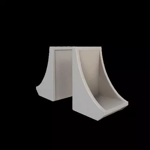 Modern Curved Bookends 3D model_27