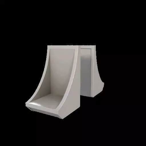 Modern Curved Bookends 3D model_6