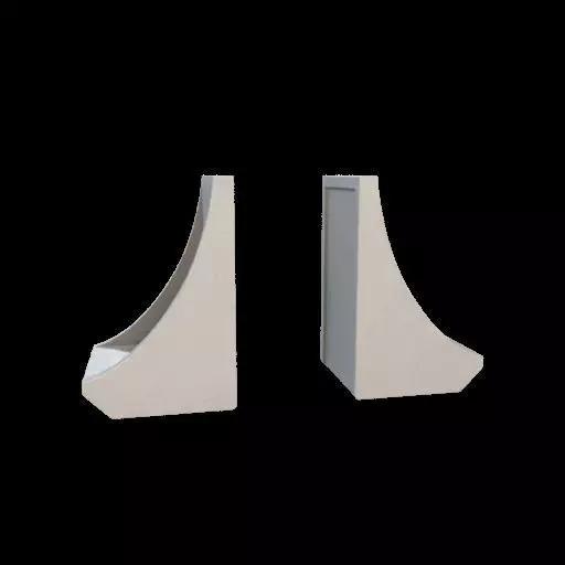 Modern Curved Bookends 3D model_17