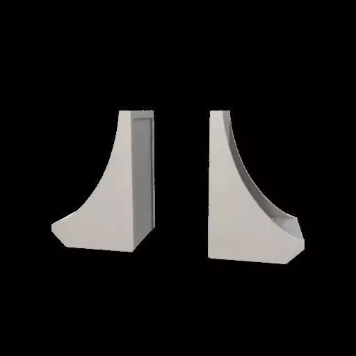 Modern Curved Bookends 3D model_15