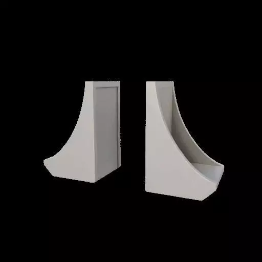 Modern Curved Bookends 3D model_14