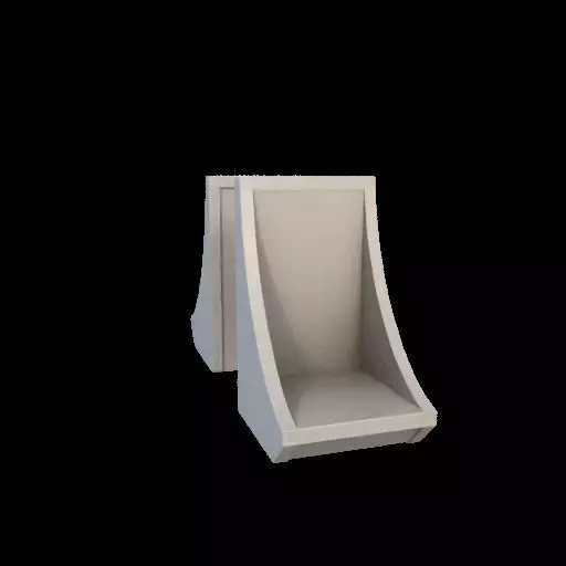 Modern Curved Bookends 3D model_10