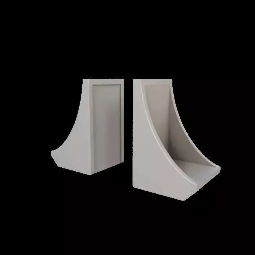 Modern Curved Bookends 3D model_13