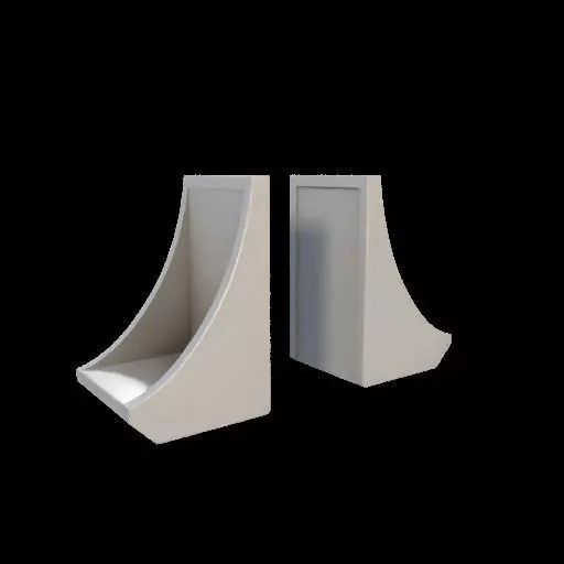Modern Curved Bookends 3D model_4