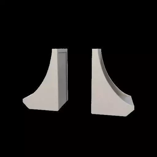 Modern Curved Bookends 3D model_30
