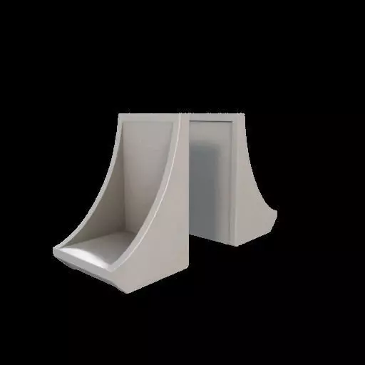 Modern Curved Bookends 3D model_20